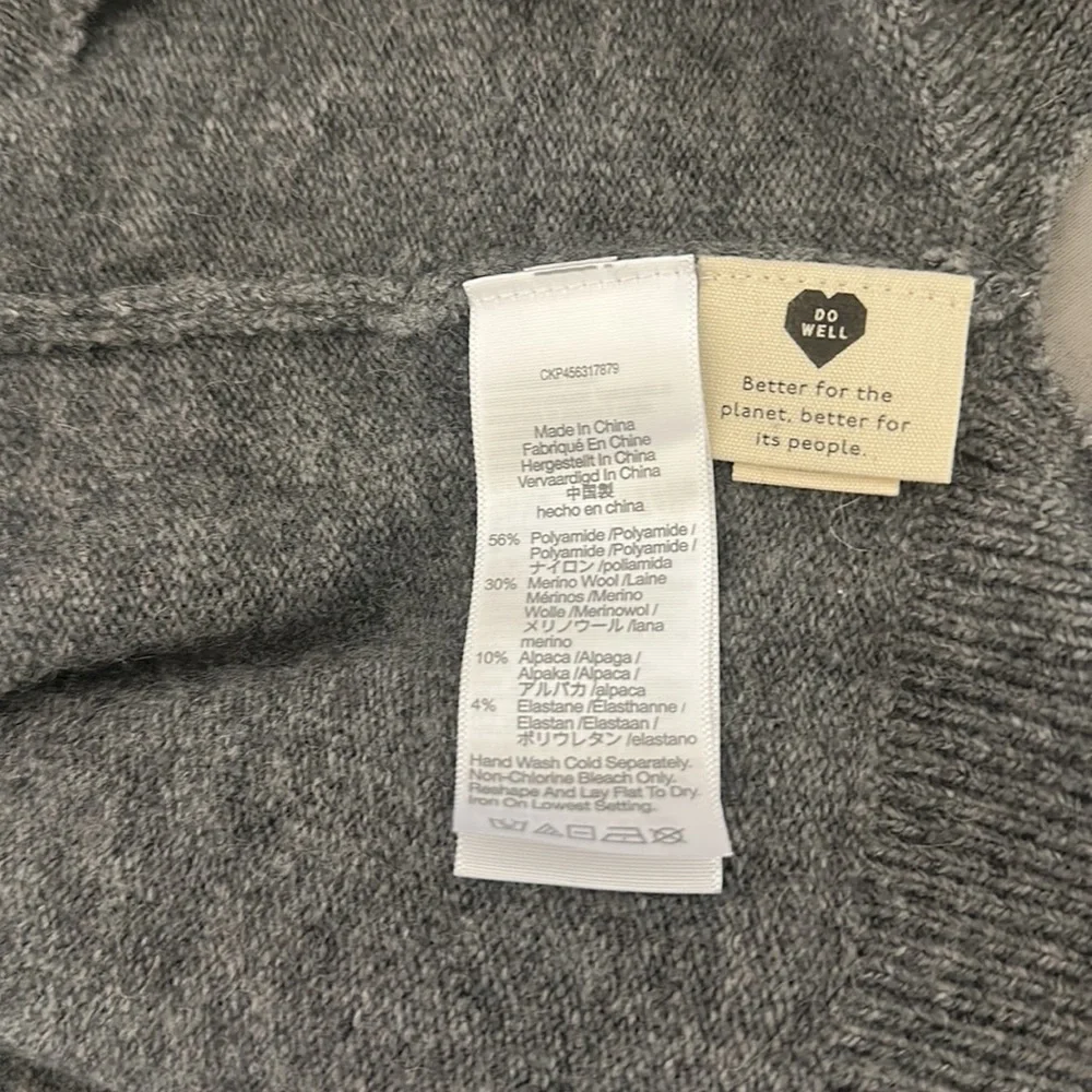 Madewell Cozy Walker Merino Wool Alpaca Blend Cardigan Sweater in Grey - Picture 10 of 10